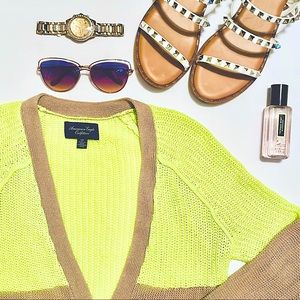 American Eagle Spring Color Block Cardigan Size Small